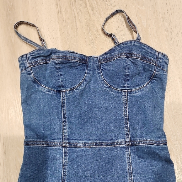 PacSun Blue Denim Bustier Midi Dress - Picture 3 of 8